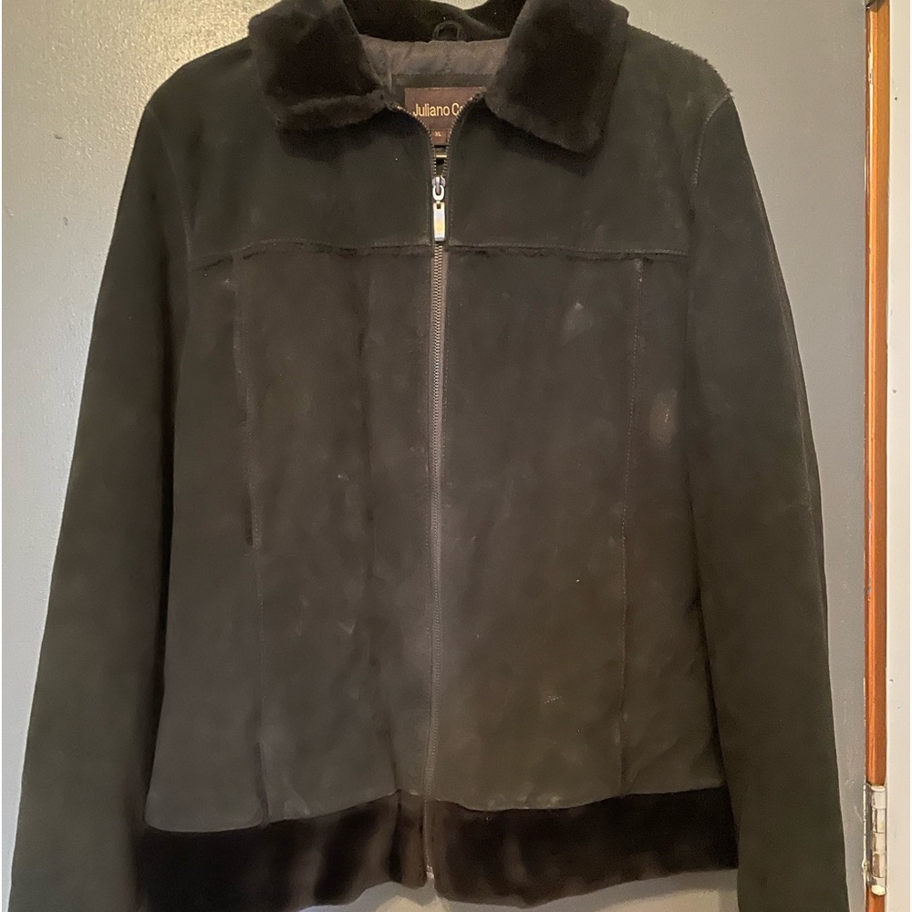 Black suede leather jacket